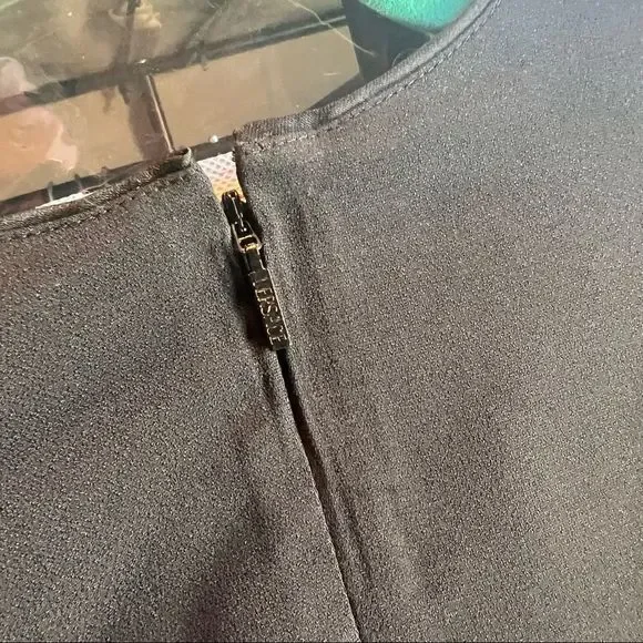 Versace Black Mini Dress with Gold Zipper Detail - Picture 11 of 13